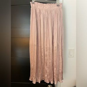 Topshop pink pleated midi skirt